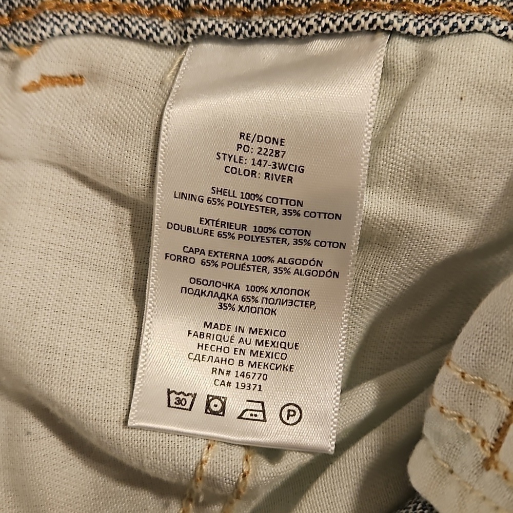 💕RE/DONE💕 70s Cigarette Jeans ~ River Blue 30 NWT - Picture 15 of 16